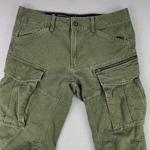 G-Star Raw Rovic Zip 3D Cargo Pants Mens 34x34 Green Tapered-Leg Military Style